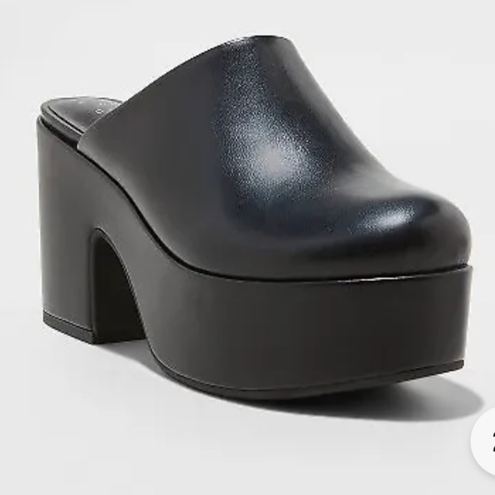 a new day Black Platform Mules